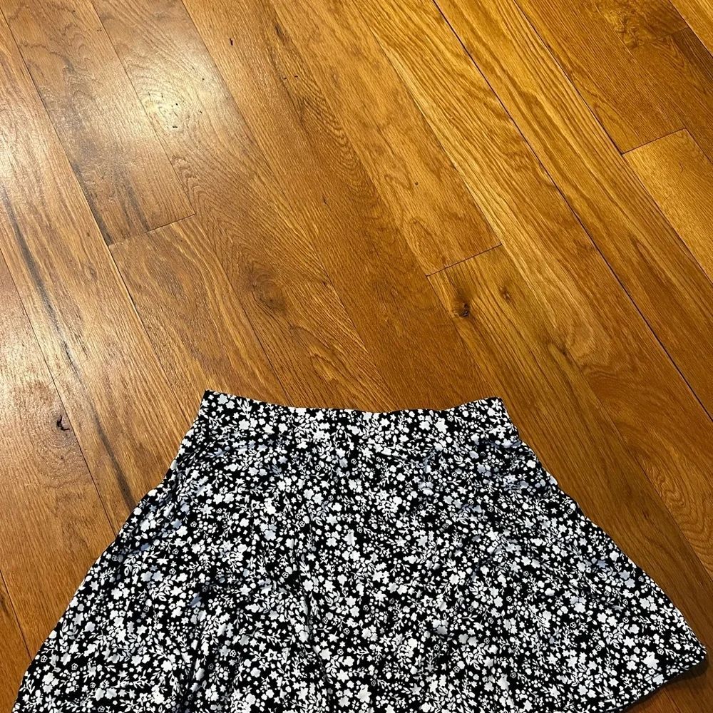 Floral Black and White Skirt